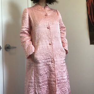 Vintage Saks baby pink quilted robe